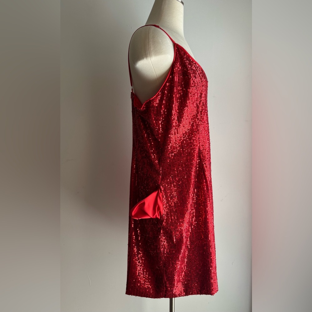 Glamour Sequin Mini Dress - Red - Picture 3 of 4